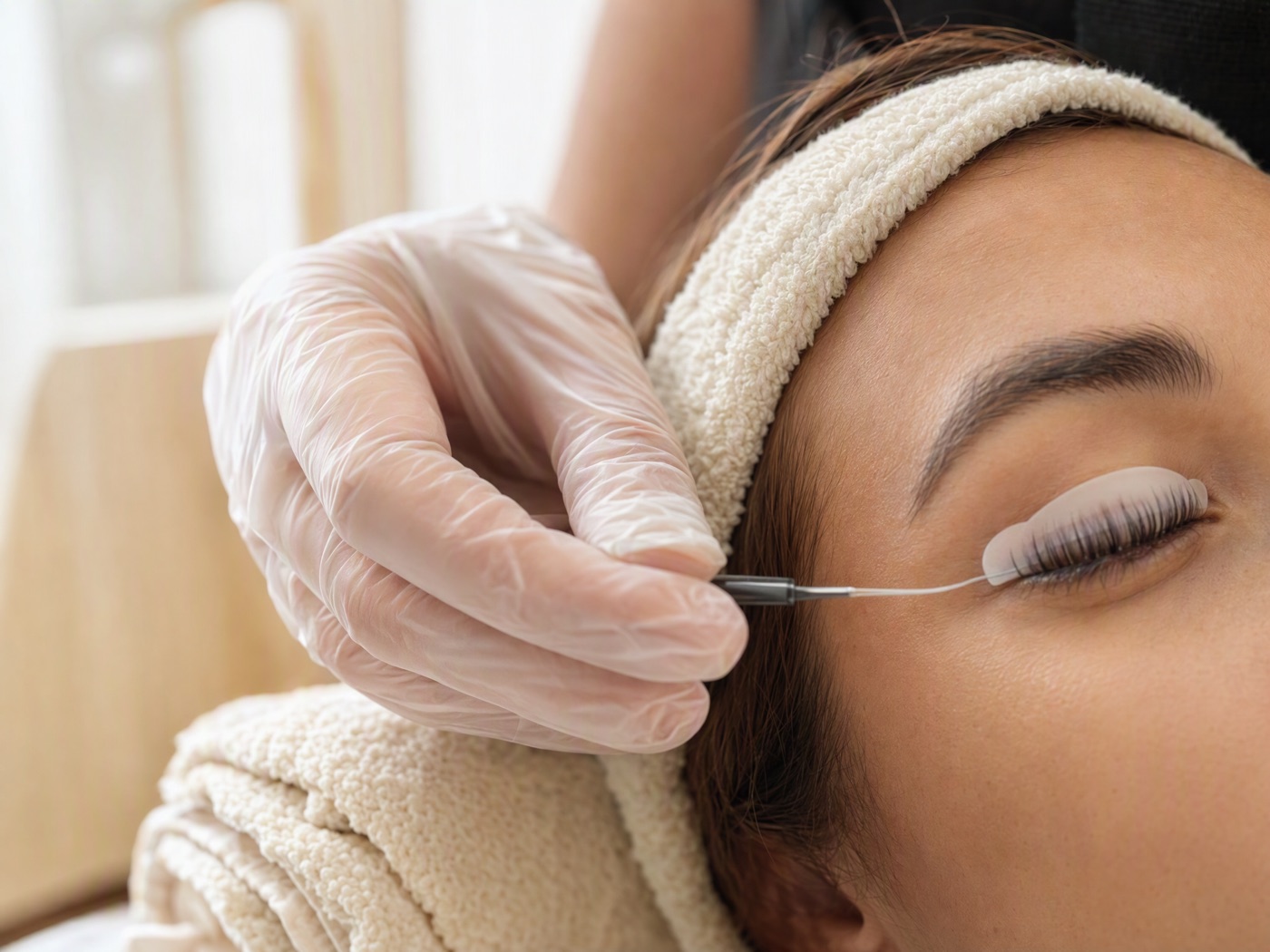 Een lash lift wordt aangebracht bij YR Beauty Clinic in Purmerend